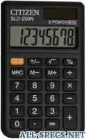Citizen 003200 калькулятор карманный sld-200n 8 разрядов, двойное питание, 60 98 10 мм, черный 2208388