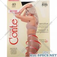 Conte Колготки женские «Conte» Active Soft, 40 den, размер 3, nero