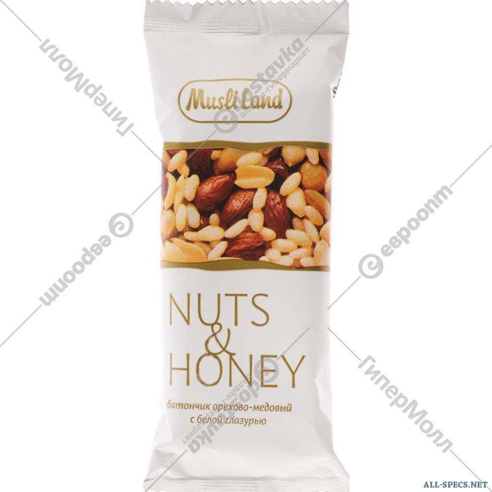 Nuts Батончик орехово-медовый «Nuts» с белой глазурью, 45 г Características